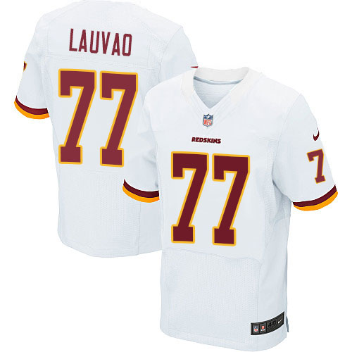 Men's Elite Shawn Lauvao Nike Jersey White Road - #77 NFL Washington Redskins